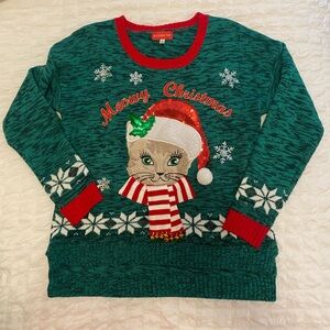 Meowy Christmas sweater/cat sweater